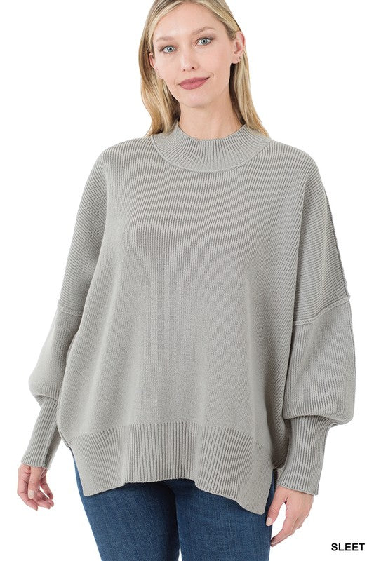 SIDE SLIT OVERSIZED SWEATER